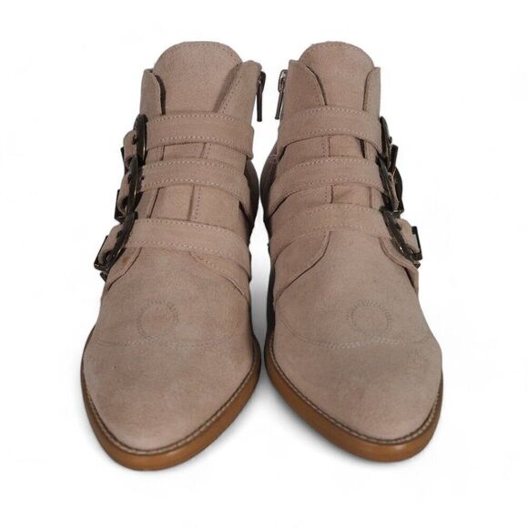 Musse & Cloud Light Pink Western Style Buckle Ankle Boots Women's 7-7.5 - Picture 3 of 11